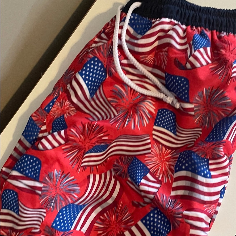 size xl patriotic swim trunks american flag swim